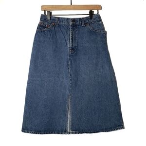 Vintage Levi's Midi Orange Tab Denim Skirt Vtg 13 4 6 Blue Jean‎